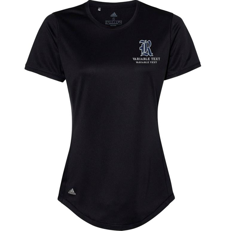 Adidas Women's Sport T-Shirt - Black - Embroidery Text Drop