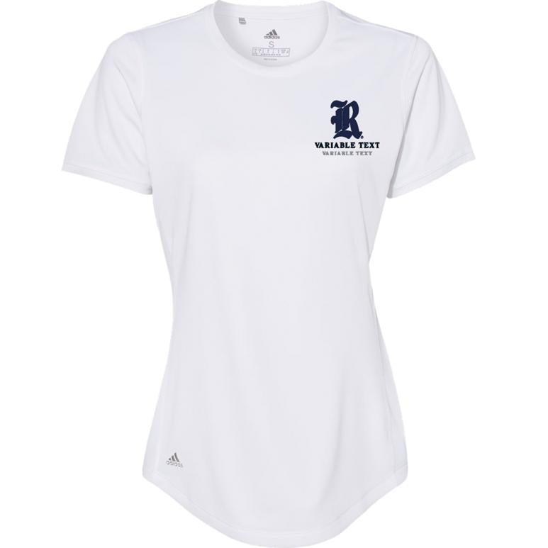 Adidas Women's Sport T-Shirt - White - Embroidery Text Drop