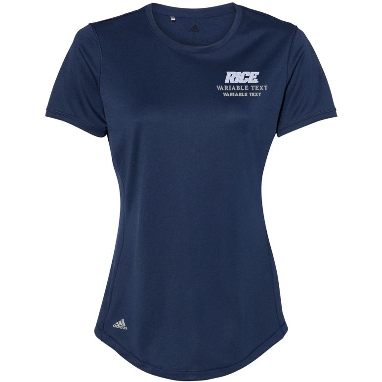 Adidas Women's Sport T-Shirt - Collegiate Navy - Embroidery Text Drop