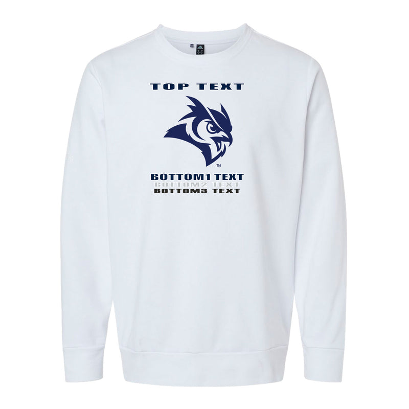 Adidas Fleece Crewneck Sweatshirt - White - Logo Text Drop