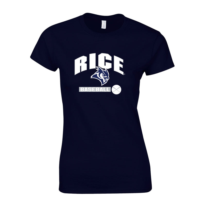 Women's Semi-Fitted Classic T-Shirt  - Navy - Rice BASEBALL