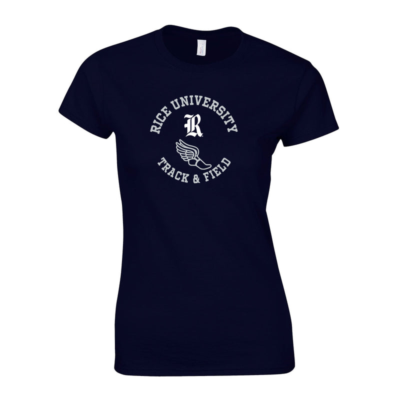 Women's Semi-Fitted Classic T-Shirt  - Navy - Rice T&F