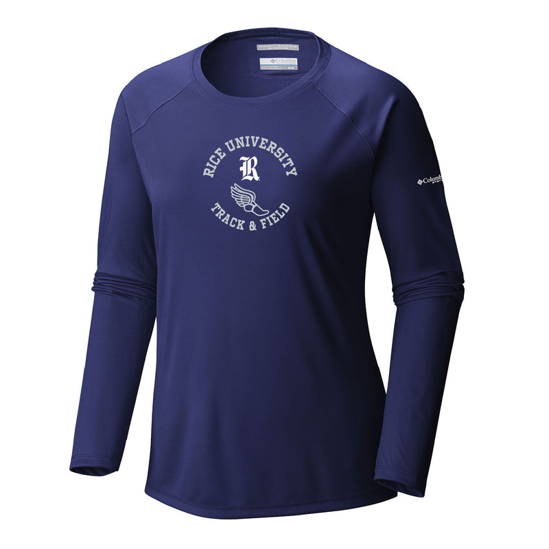 Women's Tidal Tee Long Sleeve Shirt - Collegiate Navy - Rice T&F